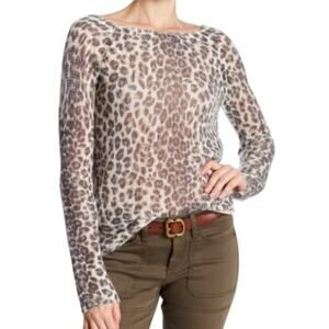 Skull Cashmere Zan leopard print cashmere sweater sz XS